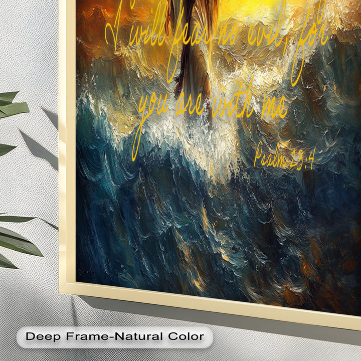 Psalm 23:4 – Fear No Evil Bible Verse Oil Painting