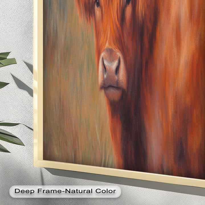 Highland Cow Oil Painting – Warm Animal Wall Art