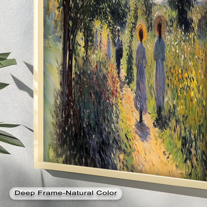Afternoon Stroll – Sun-Dappled Garden Walk Oil Painting