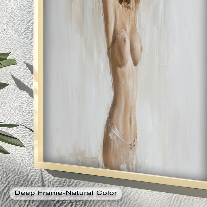 Still Grace – Serene Nude in Soft Neutral Oil Painting