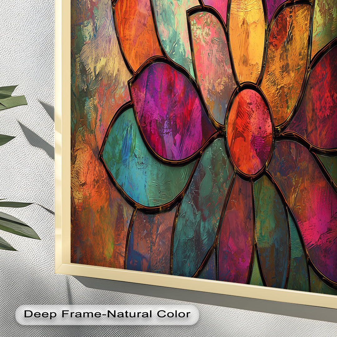 Stained Flower – Framed Oil Painting
