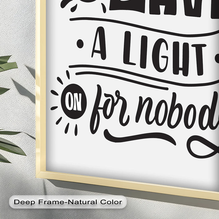 Leave a Light On – Typography Oil Painting - MyPhotoStation