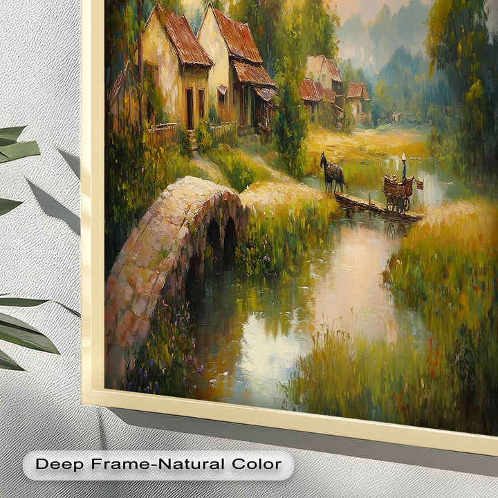 Landscape in Autumn – Serene Countryside Oil Painting