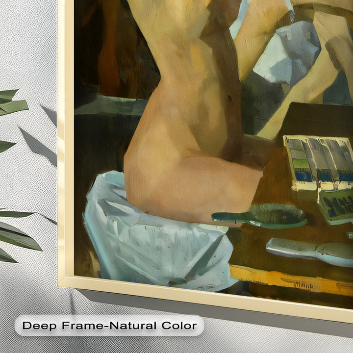 Muted Reverie – Figurative Nude Oil Painting in Earth Tones