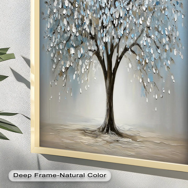 Snowflower Tree – Modern Framed Oil Painting