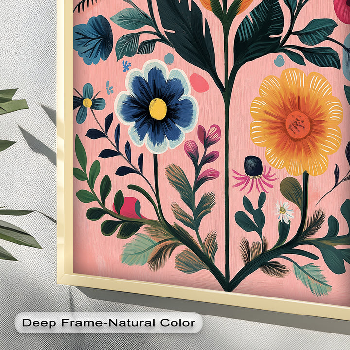 Blossom Carnival – Whimsical Boho Flower Oil Painting