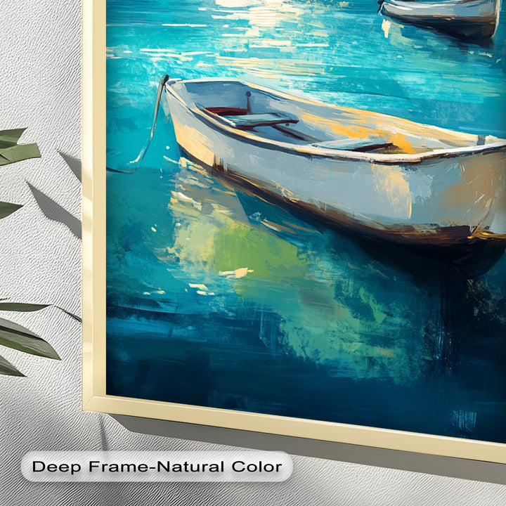Still Waters at Sea – Boat Oil Painting
