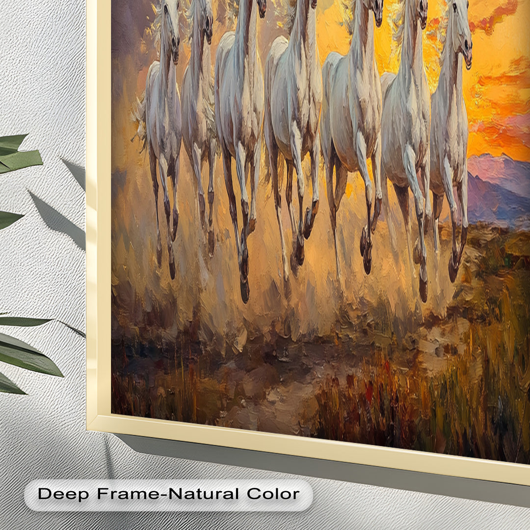Run with the Sun – White Horses Oil Painting