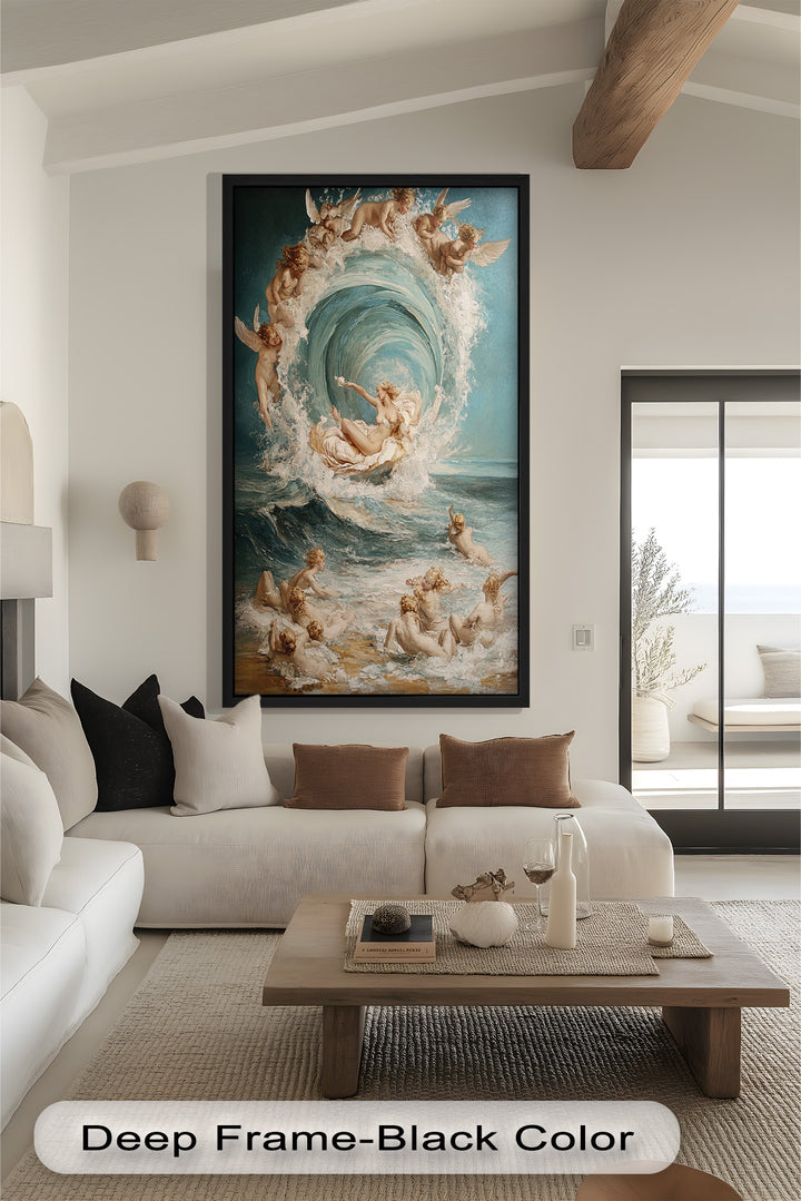 The Birth of Beauty – Mythic Seafoam and Cherubs Nude Oil Painting