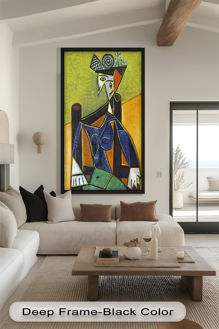 Woman with Spiral Hat – Geometric Abstract Picasso Oil Painting