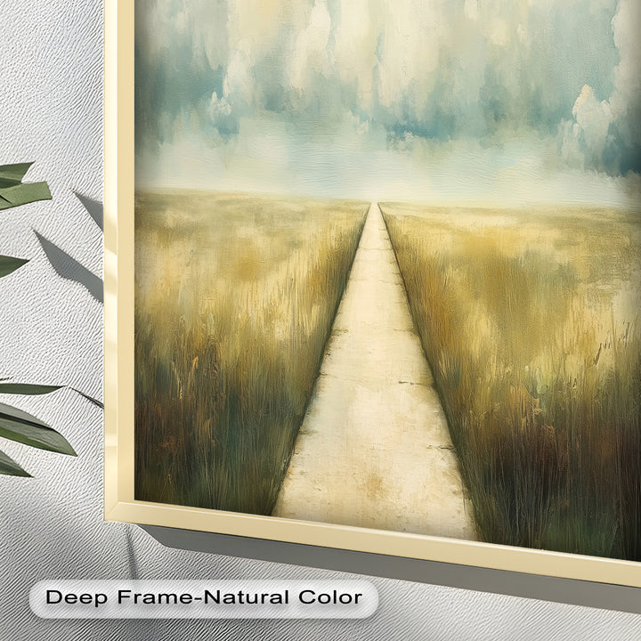 Cloudy Sky Wall Art – Minimal Landscape Oil Painting