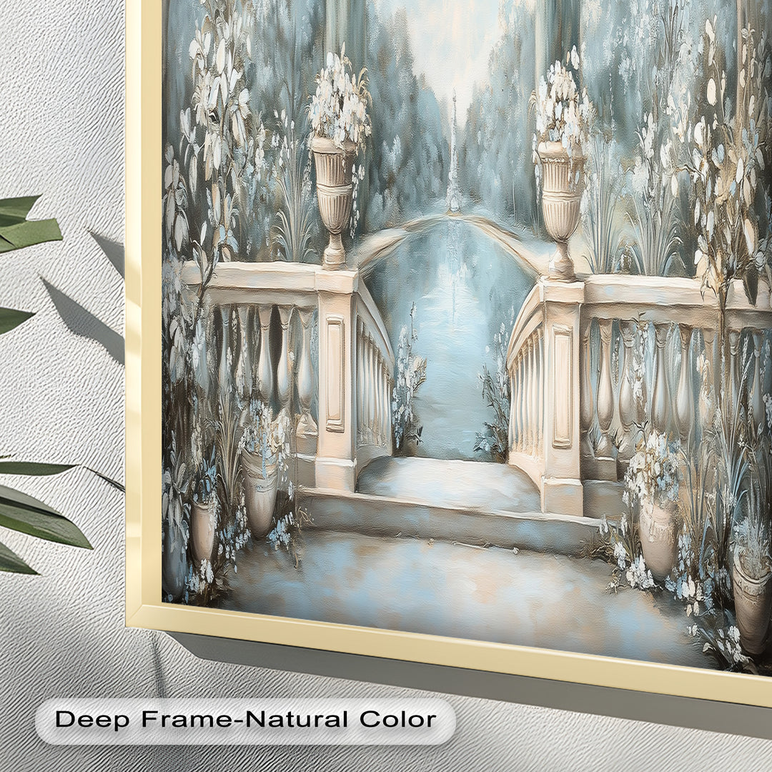 Tranquil Garden Terrace – Landscape Oil Painting