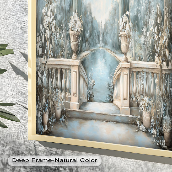 Tranquil Garden Terrace – Landscape Oil Painting