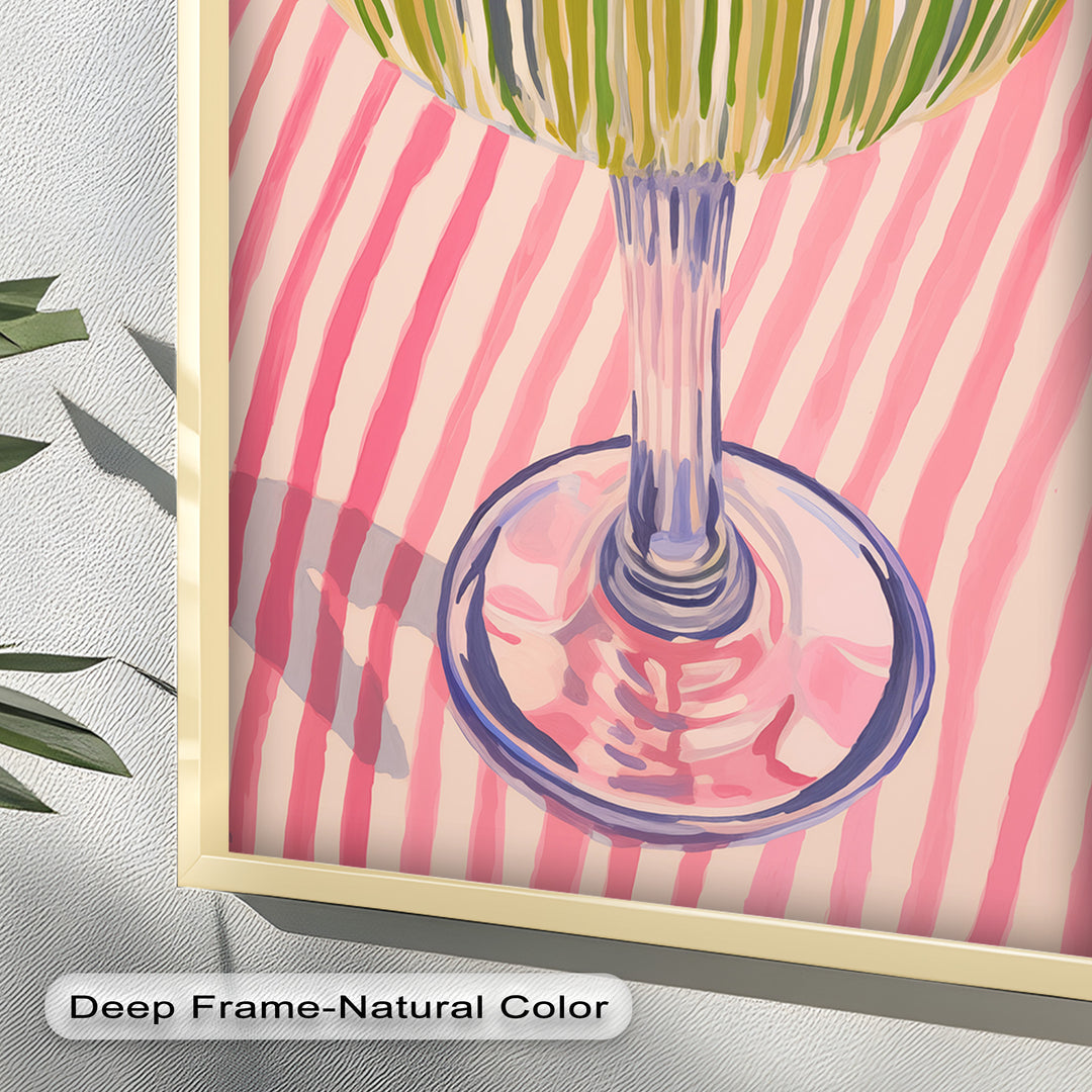 Lime Cocktail Pop Art – Modern Pink Kitchen Decor Oil Painting