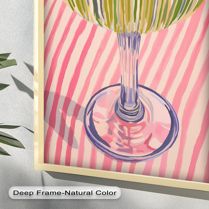 Lime Cocktail Pop Art – Modern Pink Kitchen Decor Oil Painting