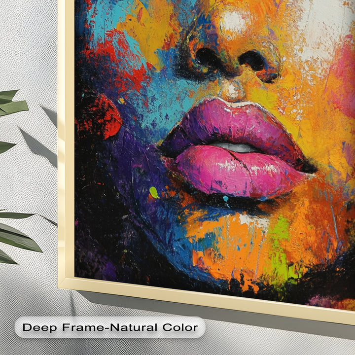 Chromatic Reverie – Bold Female Portrait in Abstract Oil Painting