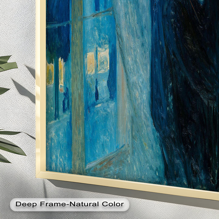 The Kiss by Munch – Romantic Blue Interior Oil Painting
