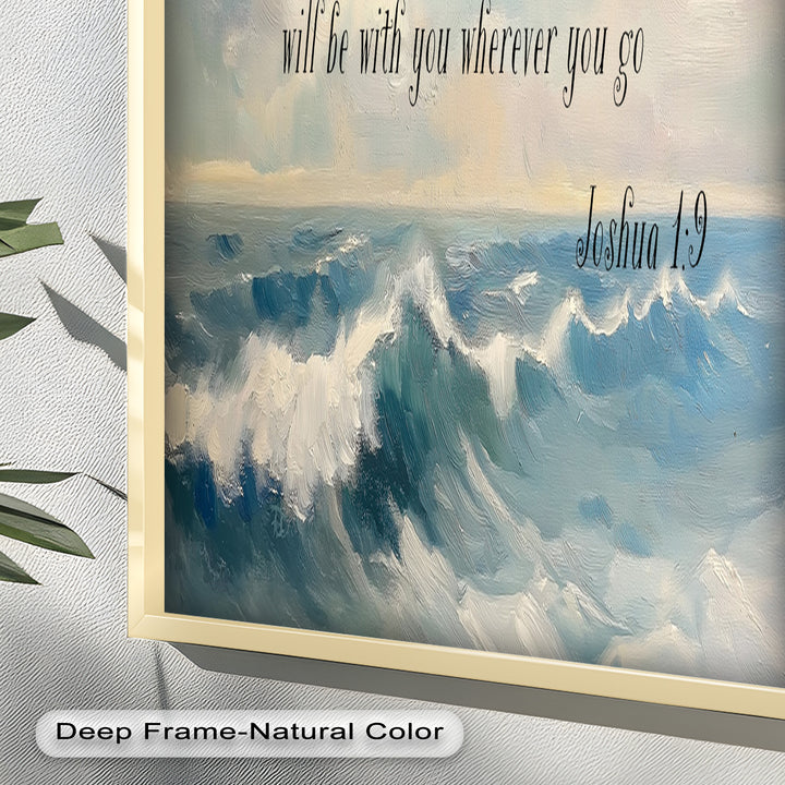 Joshua 1:9 – Strength and Courage Bible Verse Oil Painting
