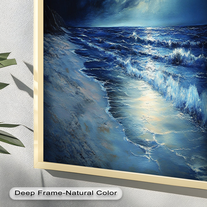 Ocean Wall Art - Stormy Night Seascape Oil Painting