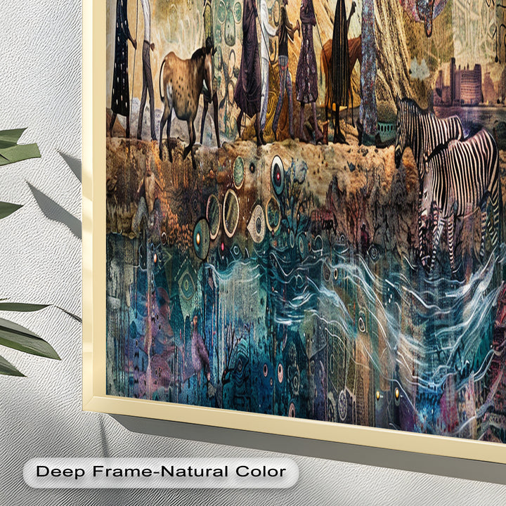 Echoes of Migration – Symbolic Journey Through Time Oil Painting
