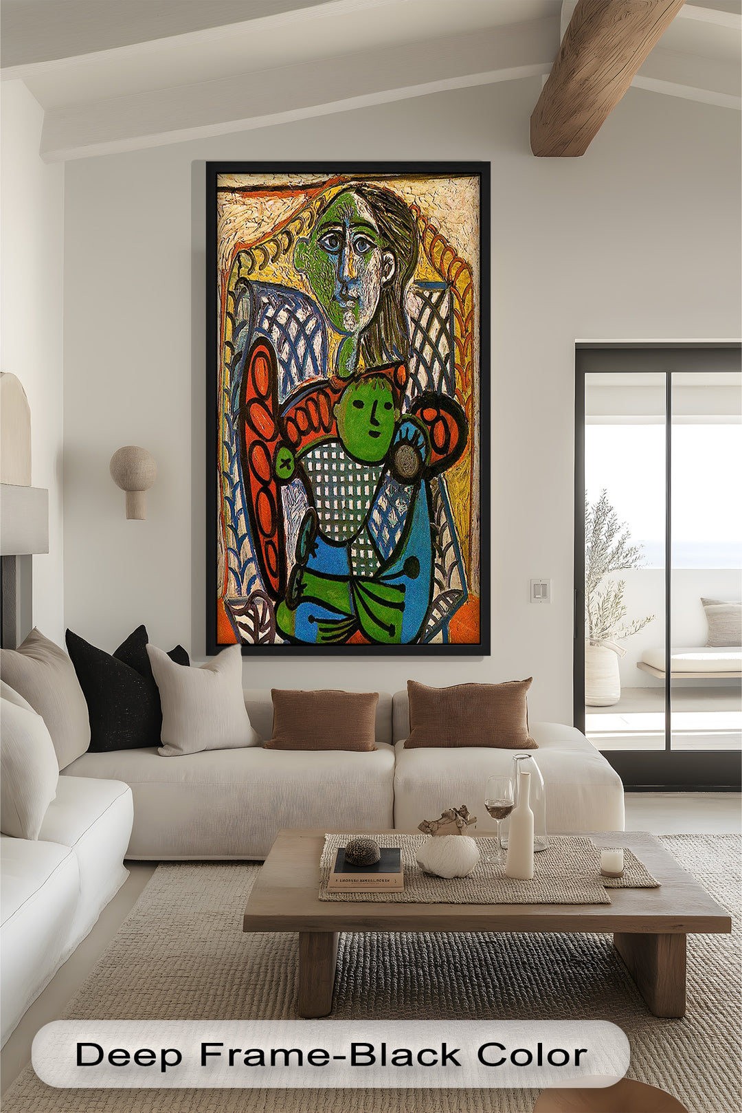 Green Embrace – Mother and Child Picasso Oil Painting