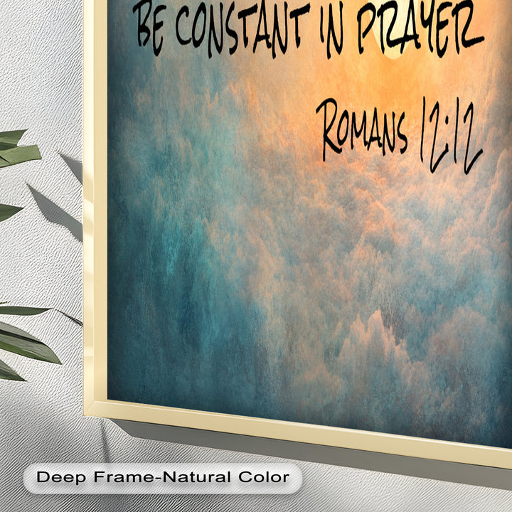 Romans 12:12 – Hope, Patience, and Prayer Bible Verse Oil Painting