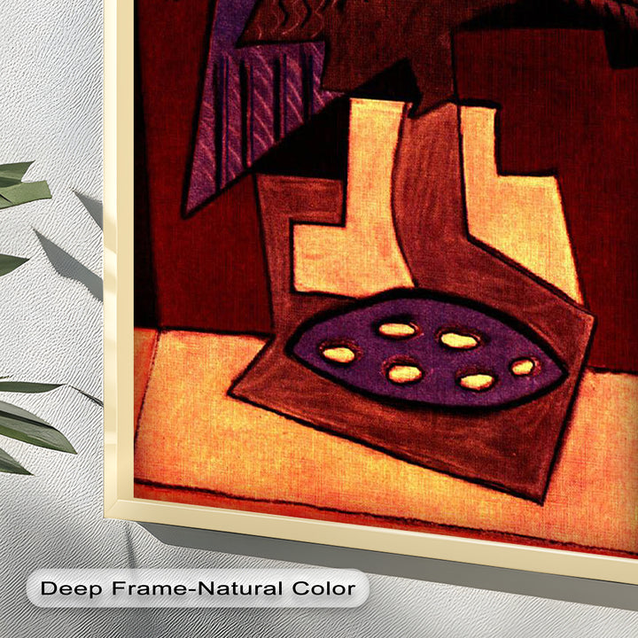 Geometric Bird Abstract Wall Art – Modern Cubist Oil Painting