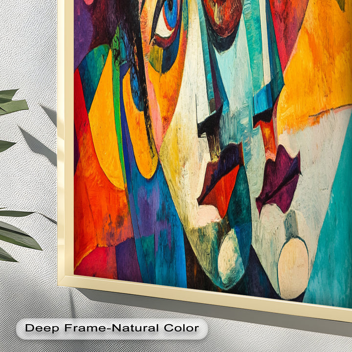 Entwined Visions Oil Painting – Fauvist Dual-Face Expressionism