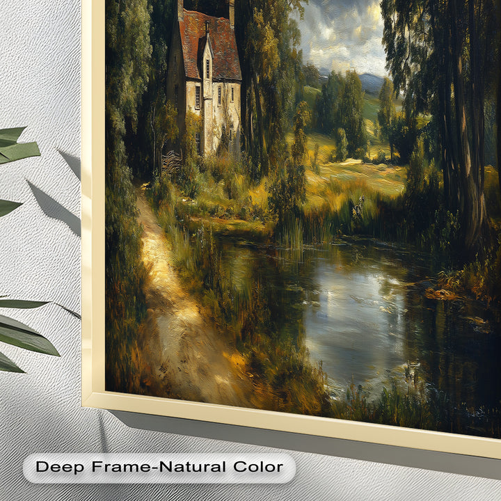 Rustic English Cottage – Charming Countryside Oil Painting