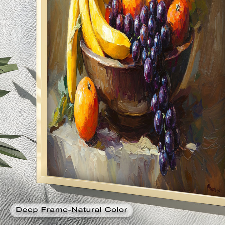 Banana & Grape Fruit Art – Kitchen Wall Oil Painting