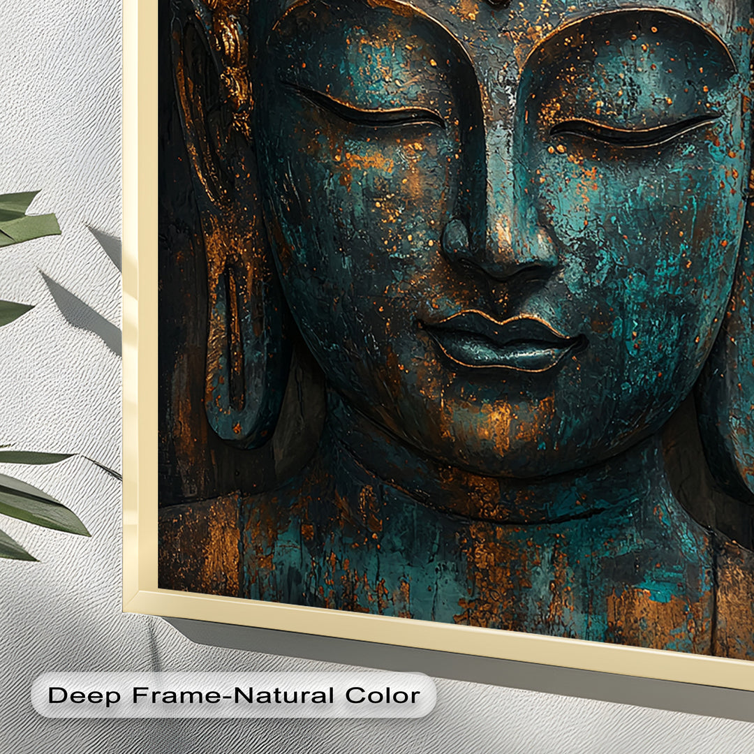 Buddha Portrait Wall Art – Religious Oil Painting