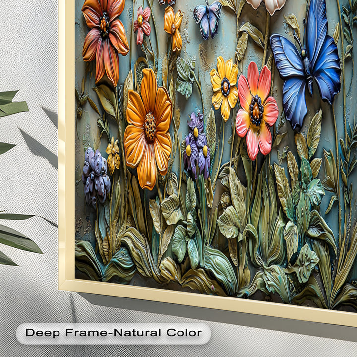 Vibrant Butterfly Flower – Textured Floral Oil Painting