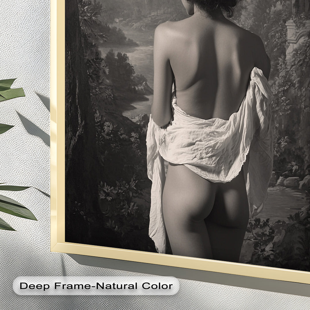Silent Reverie – Classical Nude in Monochrome Oil Painting