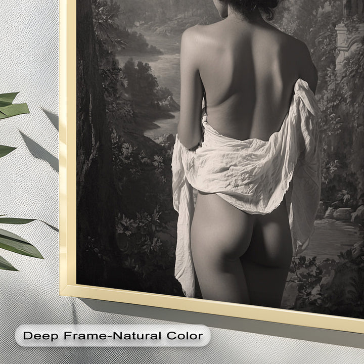 Silent Reverie – Classical Nude in Monochrome Oil Painting