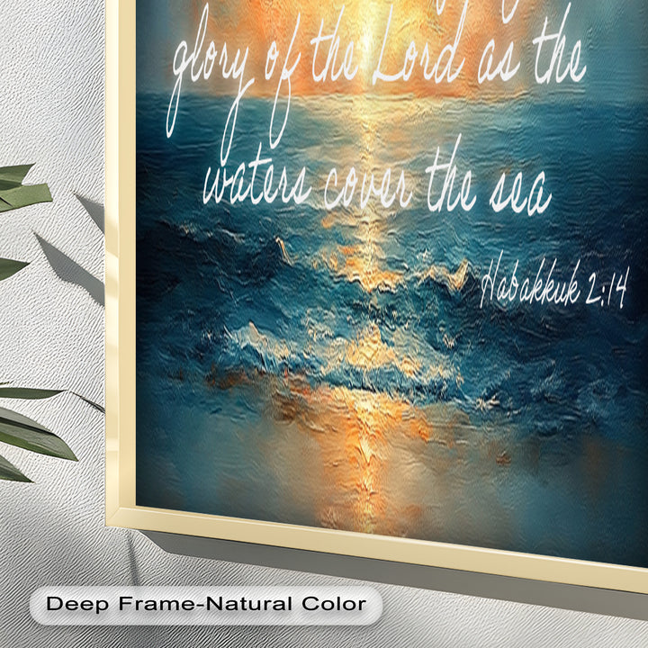 Habakkuk 2:14 – The Glory of the Lord Bible Verse Oil Painting