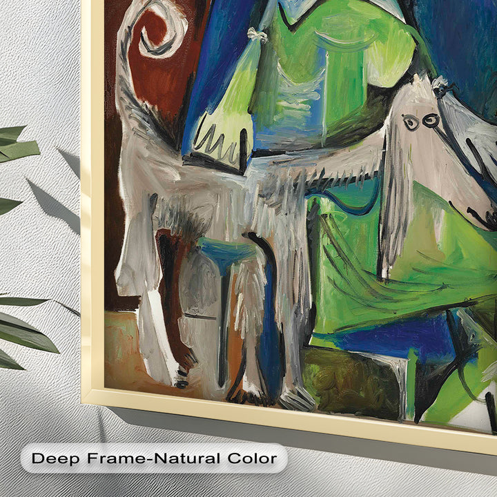 Woman with Afghan Hound – Picasso Oil Painting