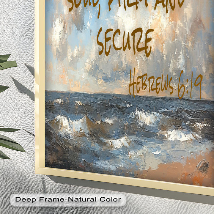 Hebrews 6:19 Bible Verse Oil Painting – Anchor of Hope Wall Art