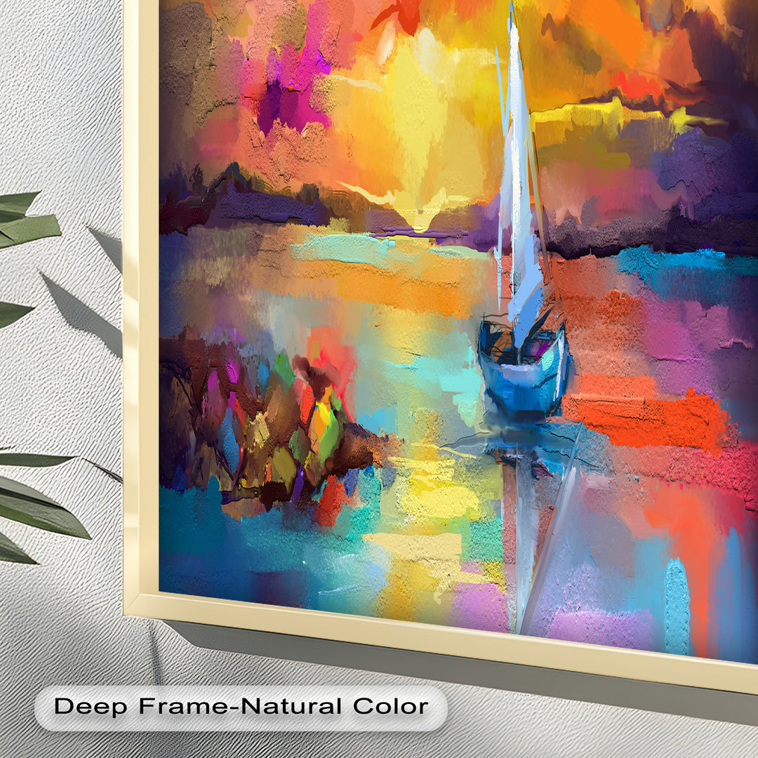 Ambesonne Head Scarf – Vibrant Seascape Oil Painting