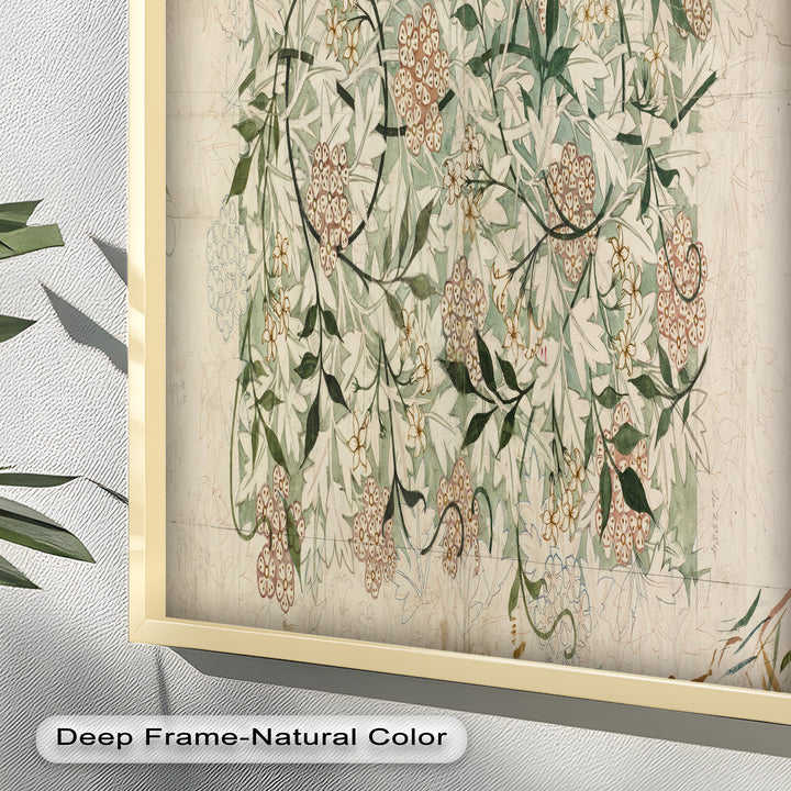 Jasmine Pattern by William Morris – Framed Botanical Oil Painting