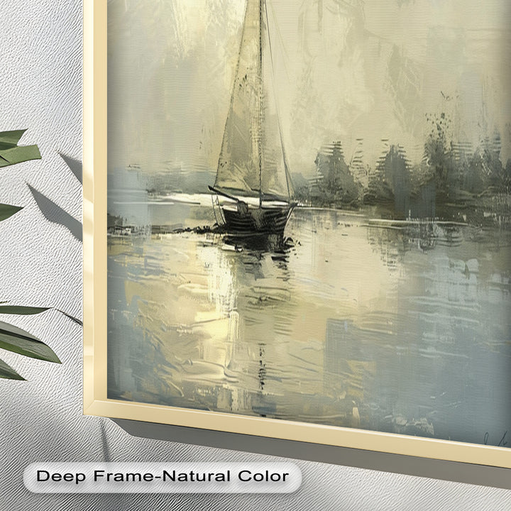 Vintage Sailboat Sailing Ocean – Timeless Nautical Oil Painting
