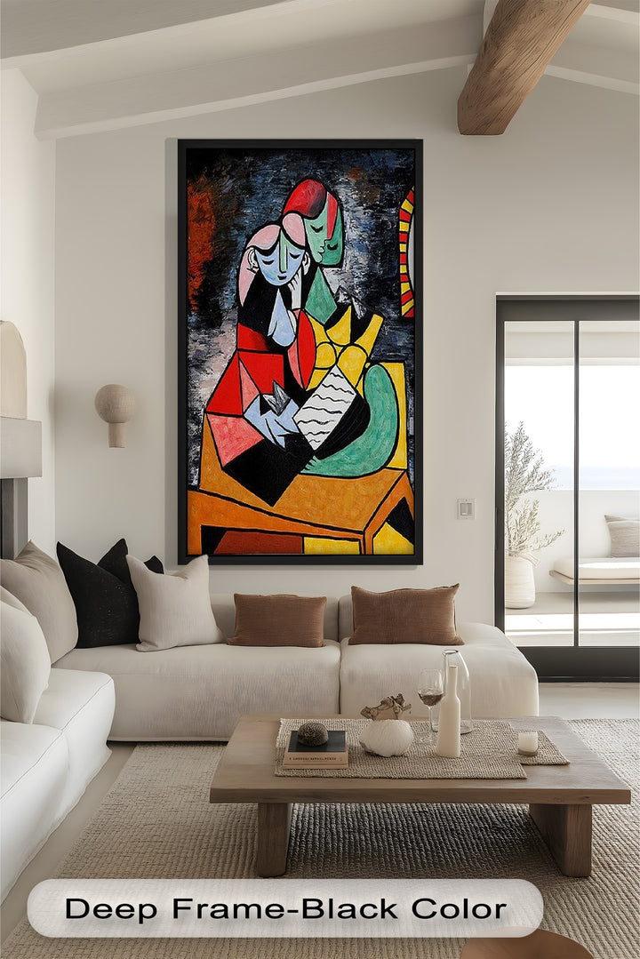 Harmony in Color – Embracing Couple Picasso Style Oil Painting