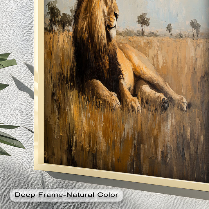 Majestic Serengeti King – Regal Lion Oil Painting