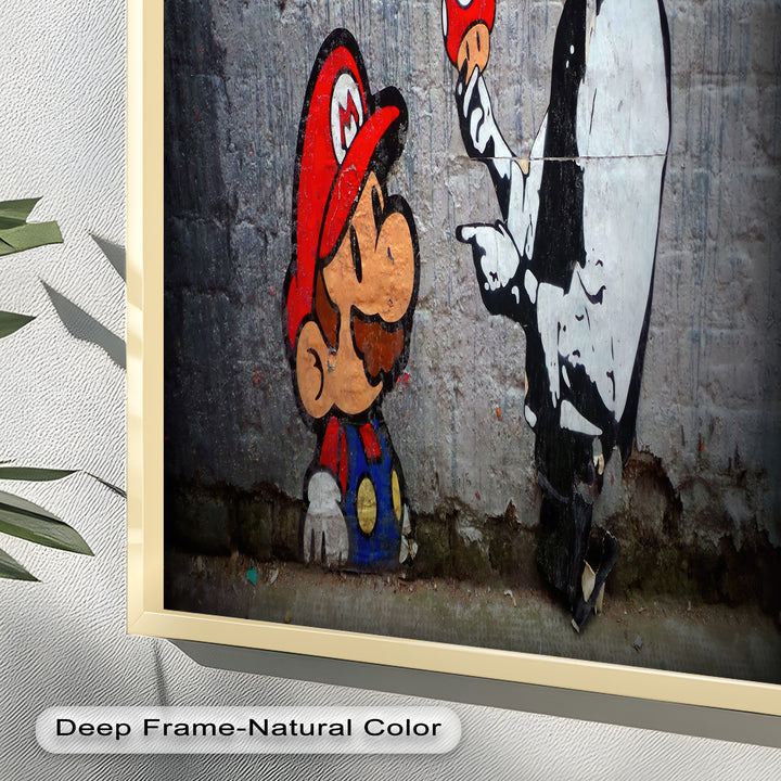 Mario Meets the Law – Banksy Oil Painting