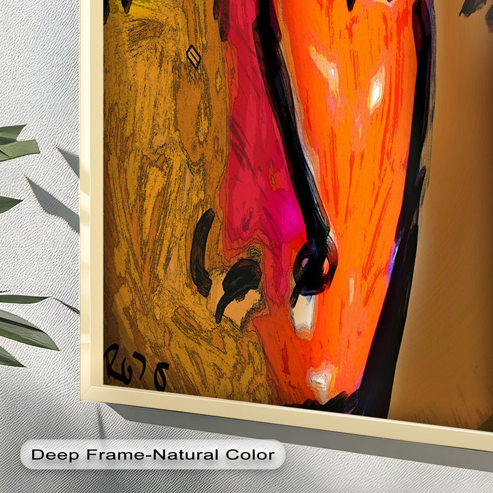 Vivid Gaze – Abstract Expressionist Portrait Oil Painting