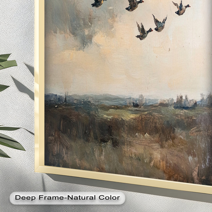 Flight Over the Marshlands – Ducks in Motion Oil Painting
