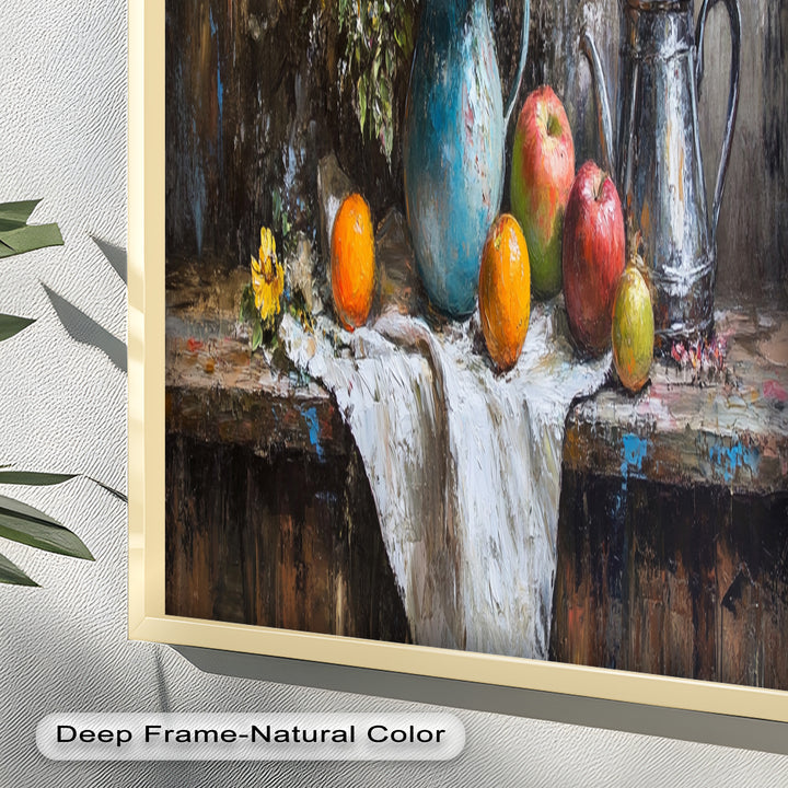 Vintage Floral & Fruit  – Still Life Art Oil Painting