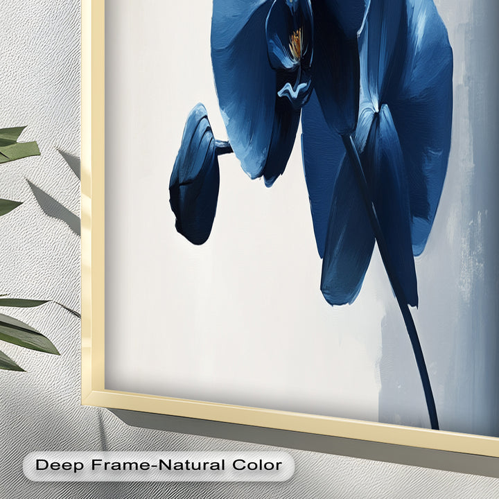 Blue Orchid Wall Art – Modern Floral Oil Painting