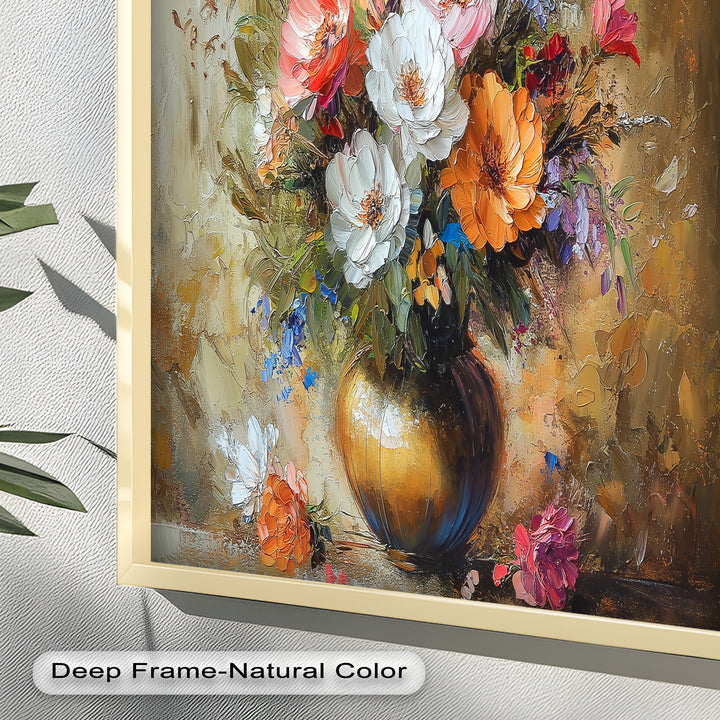 Radiant Bloom – Colorful Floral Oil Painting