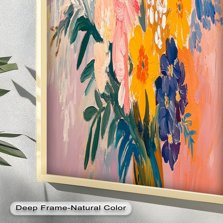 Boho Garden Radiance – Modernes Ölgemälde