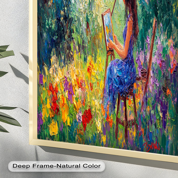 Colorful Garden Scene – Impressionist Oil Painting